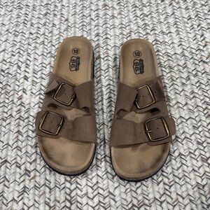 Route 66 Brown Leather Double Strap Sandal